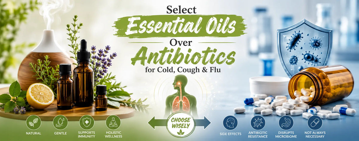 Select Essential Oils Over Antibiotics for Cold, Cough & Flu