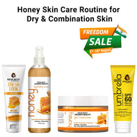 Honey Skin Care Routine for Dry & Combination Skin – Facewash, Toner, Gel Moisturizer, SPF 60 For Hydrate, Minimize Pores, Strengthen Barrier & Protect - Keya Seth Aromatherapy