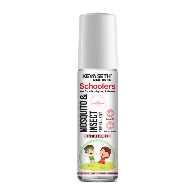 Schoolers Baby & Kids Mosquito-Insect Repellent Fabric Roll-On With Citronella, Lemongrass, Clove, Eucalyptus, Neem seed and Tea tree oils, Natural, DEET Free & Safe - Keya Seth Aromatherapy