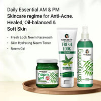 Neem Essential Skin Care Routine Kit for Oily & Acne Prone Skin for Men & Women I Facewash + Gel Moisturizer + Toner with Neem & Tulsi. - Keya Seth Aromatherapy