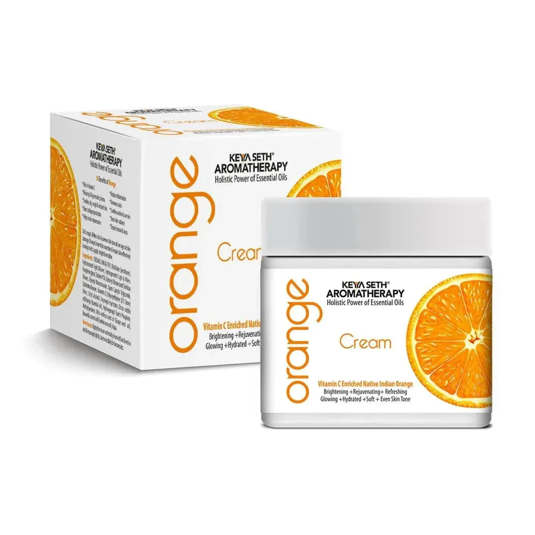 Skin Defence Orange Cream- Light Moisturizing, Quick Absorbing, Skin Repairs & Rejuvenation Enriched with Pure Orange Essential Oil and Vitamin C - Keya Seth Aromatherapy