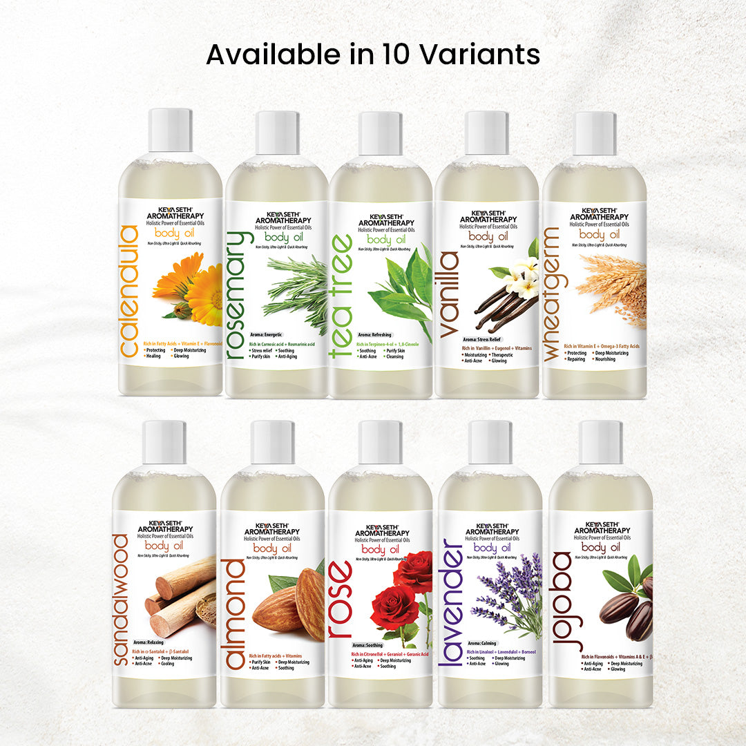 Sandalwood Body Oil - Anti-Ageing, Anti-Acne, Deep Moisturising For Glowing Skin; Non-Sticky, Quick-Absorbing - Keya Seth Aromatherapy