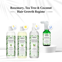 Rosemary Tea Tree Coconut Serum & Shampoo Combo: Reduces Dandruff & Scalp Itching, Hair Growth, Blocks DHT, Steam Distilled Essential Oil, Virgin Coconut Oil With Biotin Caffeine Vitamin E B5 - Keya Seth Aromatherapy