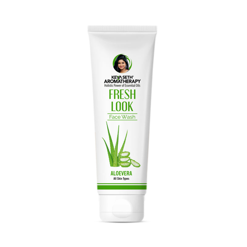 Fresh Look Aloe Vera Face Wash, with Lemon Essential Oil, Mild Hydrating, Moisturizing, Foaming, All Skin Types - Keya Seth Aromatherapy