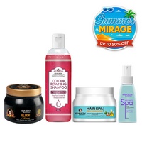 Hair Color Kit: Black Shine Hair Color Pack, Color Retaining Shampoo, Jojoba & Lavender Hair Spa & Aromatic Serum for Long-Lasting, Vibrant & Nourished Hair