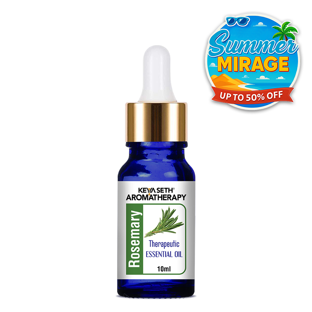 Rosemary Essential Oil, Natural Therapeutic Grade, Hair Growth, Hair Fall Control & Nourishment, Even Skin Tone 10ml - Keya Seth Aromatherapy