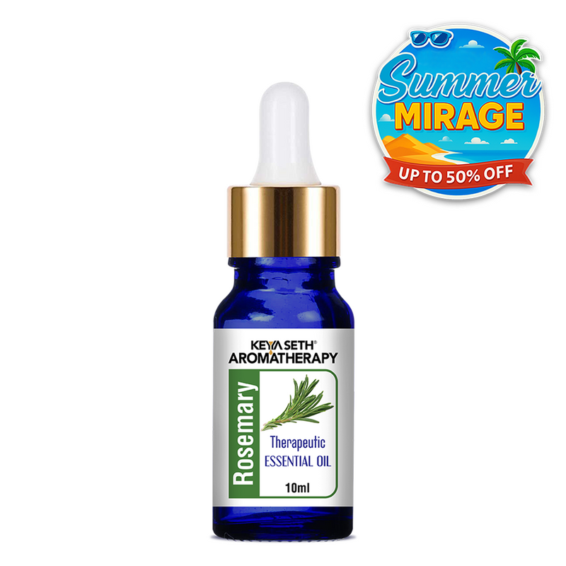 Rosemary Essential Oil, Natural Therapeutic Grade, Hair Growth, Hair Fall Control & Nourishment, Even Skin Tone 10ml - Keya Seth Aromatherapy