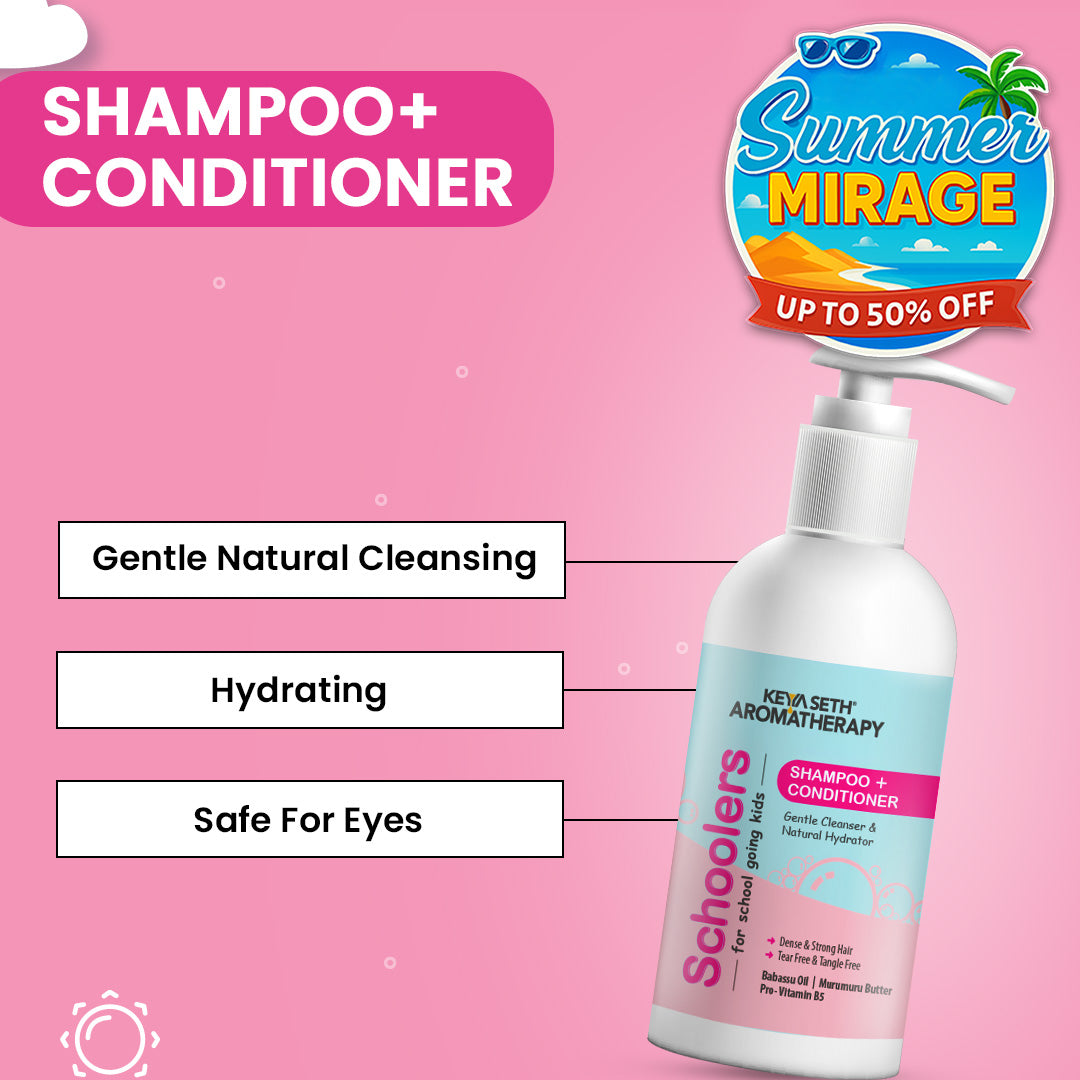 Schoolers Kids Shampoo & Conditioner for Soft & Shining Hair. No sulfate & paraben - Keya Seth Aromatherapy