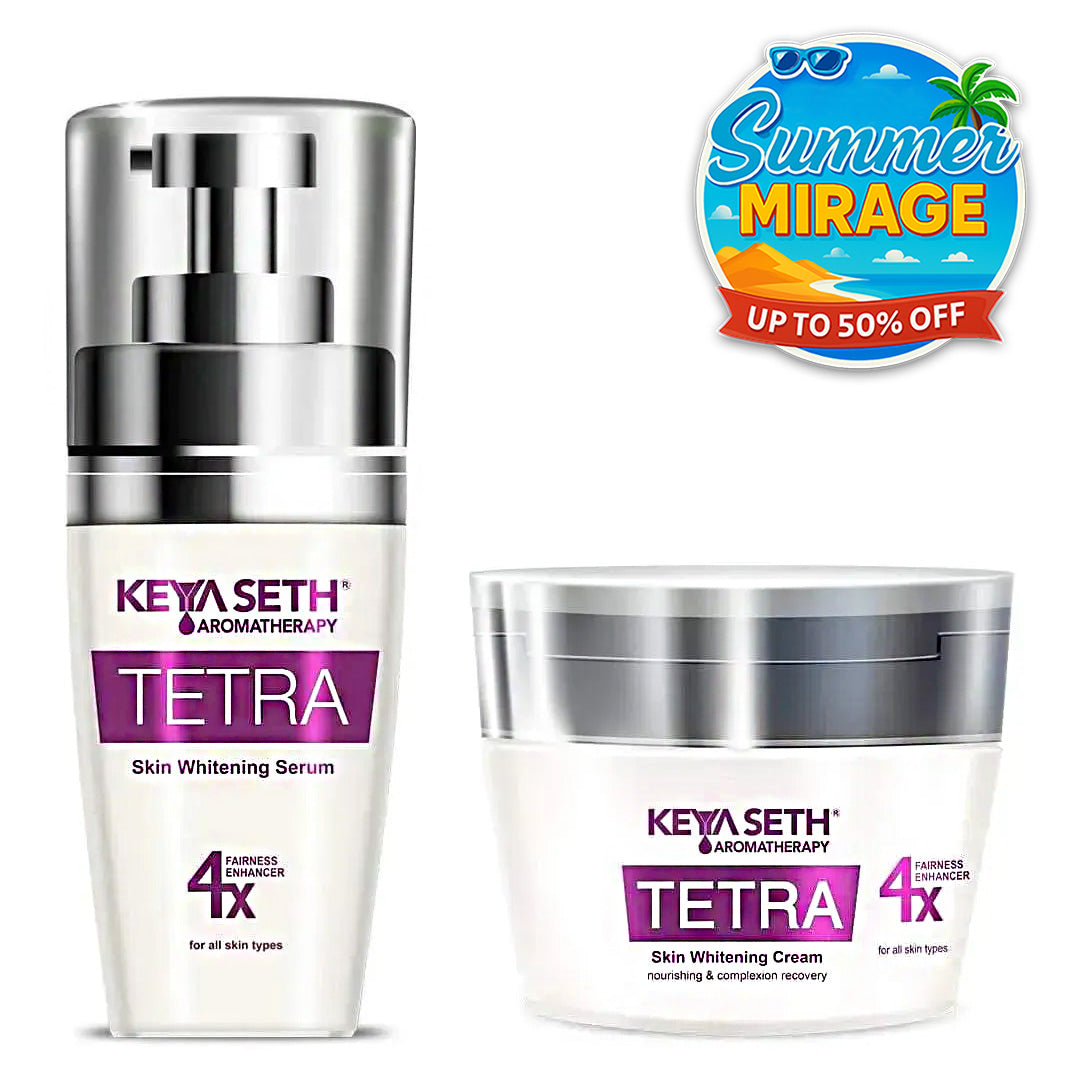 Tetra 4X Skin Whitening Combo kit for Radiant Glow & Luminous Complexion, Age Spots & Melasma - Keya Seth Aromatherapy