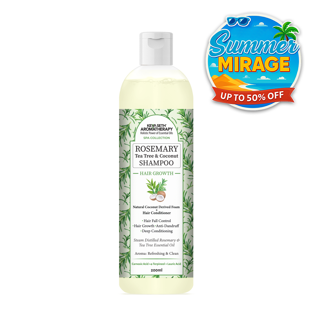 Rosemary Tea Tree Coconut Shampoo, Hair Growth Reduces Dandruff Oiliness Itching, Natural Coconut Derived Foaming + Hair Conditioner