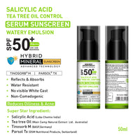 Daily Skincare Routine for Oily & Acne-Prone Skin - 2% Salicylic Acid Tea Tree Facewash & Serum with BHA, Vitamin E & B5 + 2% Pentavitin Moisturizer + 1% Hyaluronic Acid Sunscreen SPF 30 - Keya Seth Aromatherapy