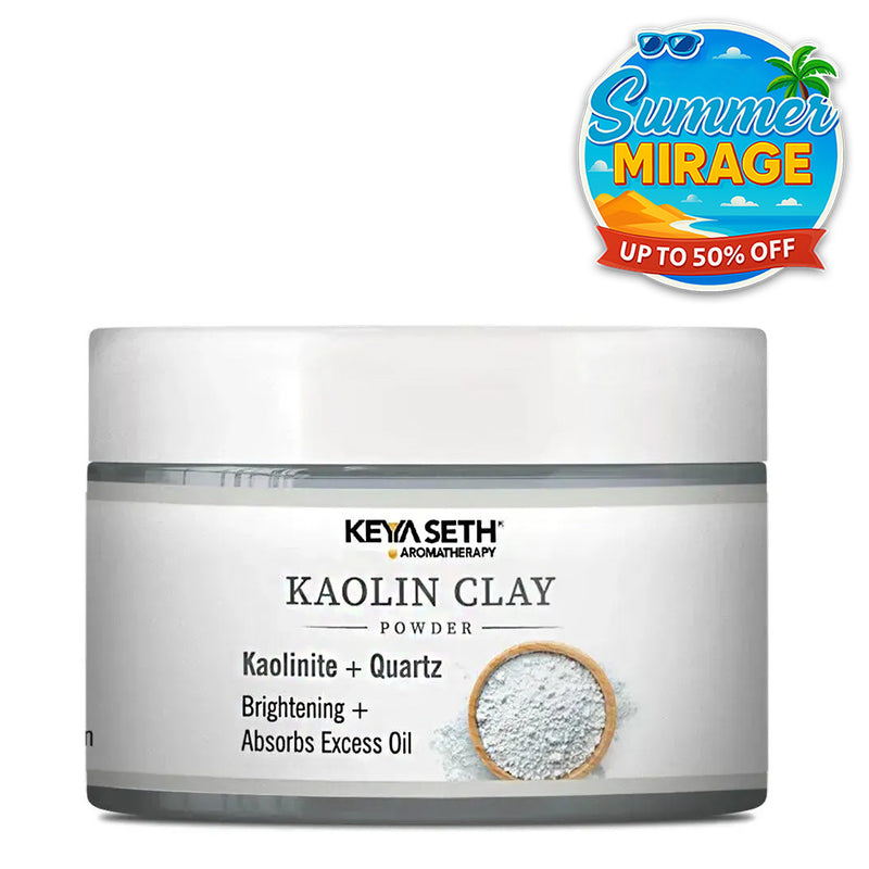 Kaolin Clay Powder Face Pack For Women & Men, Brightening + Absorbs Excess Oil - Keya Seth Aromatherapy