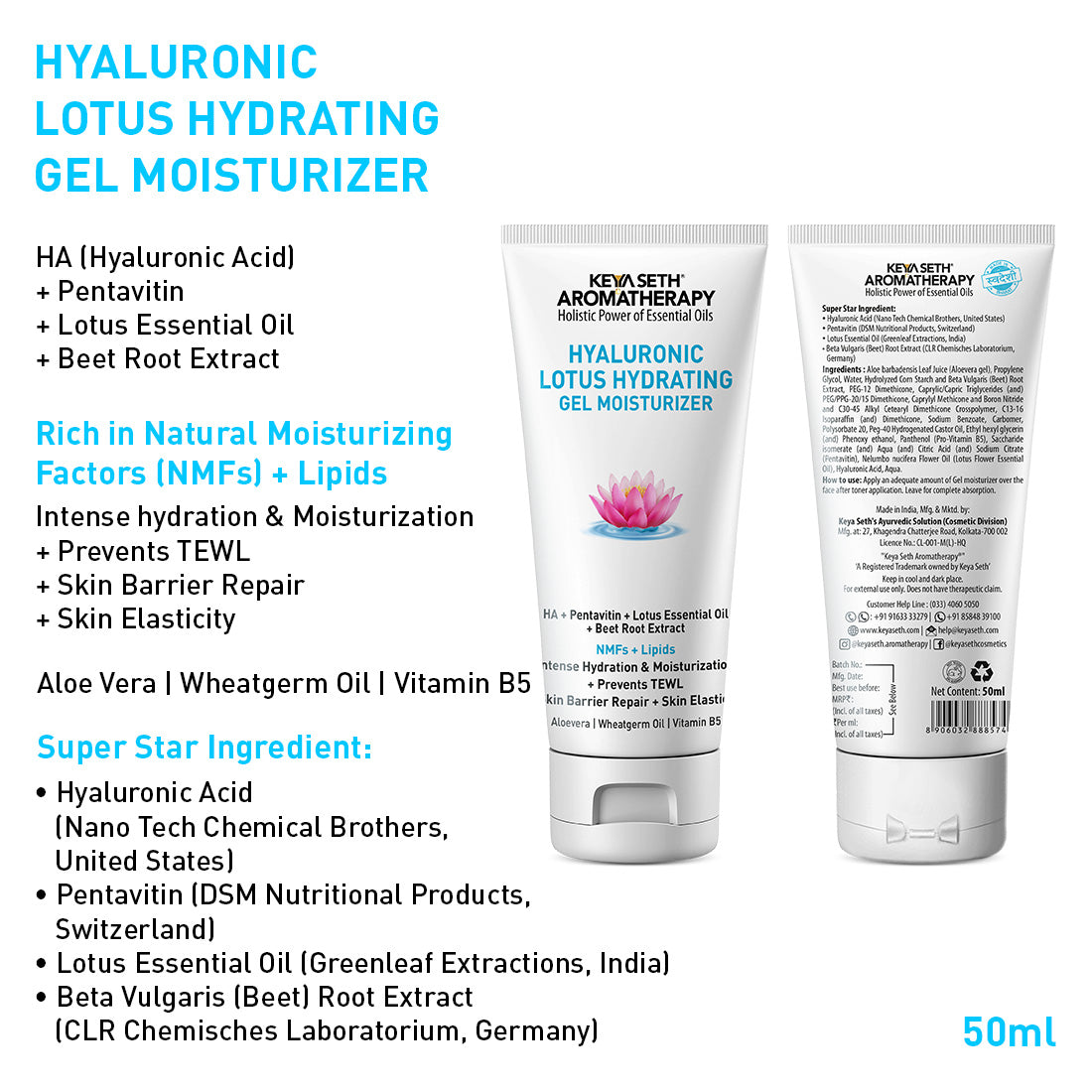 Daily Skincare Routine for Oily & Acne-Prone Skin - 2% Salicylic Acid Tea Tree Facewash & Serum with BHA, Vitamin E & B5 + 2% Pentavitin Moisturizer + 1% Hyaluronic Acid Sunscreen SPF 30 - Keya Seth Aromatherapy