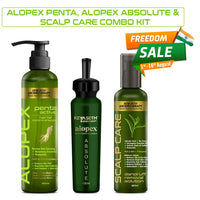 Complete Treatment Kit For Acute Hair Fall - Absolute Solution, Scalp Care, Alopex shampoo, Blocks hair fall & Fights Dandruff & Itchiness, New Hair Growth - Keya Seth Aromatherapy