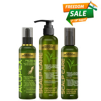 Monsoon Haircare Kit, Scalp Care Dandruff Removal Shampoo & Solution, Alopex Penta Active 10 Solution, Fights Dandruff & Itchiness, Soothes, New Hair Growth - Keya Seth Aromatherapy