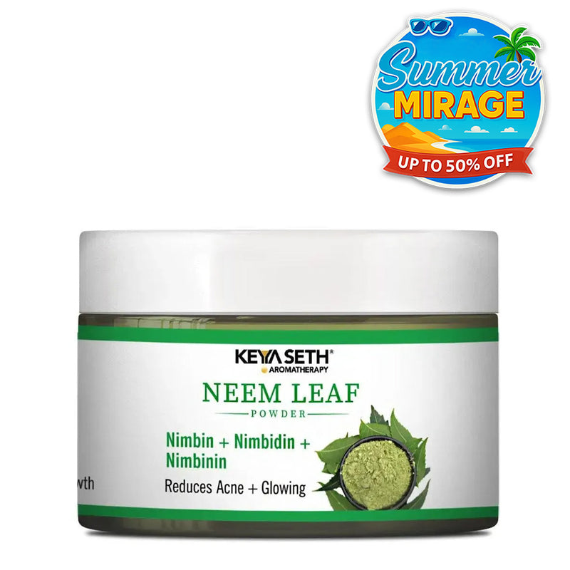 Neem Leaf Powder Face Pack for Women & Men Reduces Acne & Oily Skin + Glowing - Keya Seth Aromatherapy