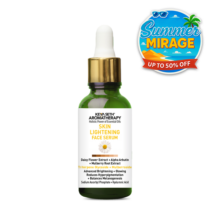Skin Lightening Face Serum, Daisy Flower + Alpha Arbutin + Mulberry Root, Brightening & Glowing, Hyperpigmentation, Melanogenesis, with Hyaluronic Acid - Keya Seth Aromatherapy