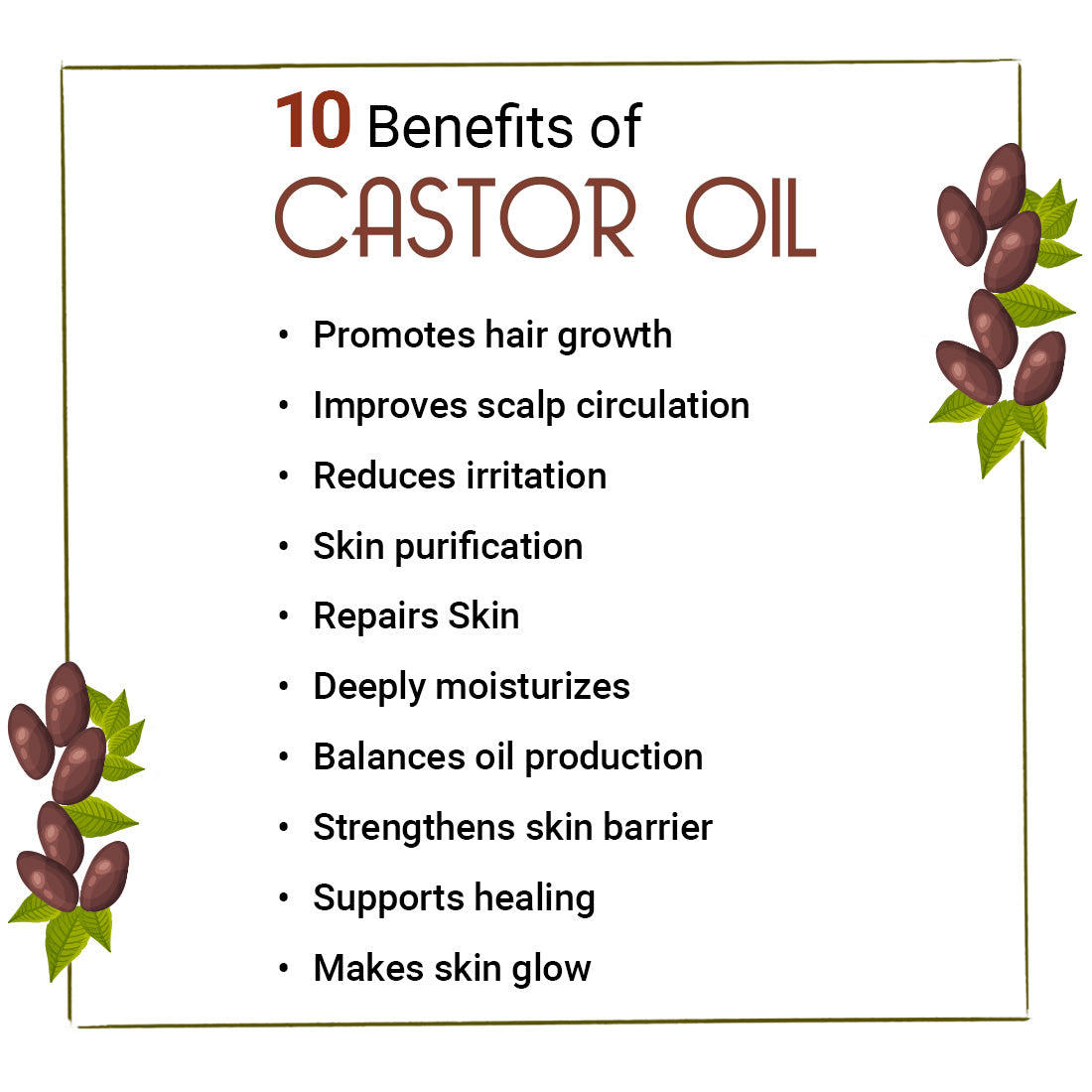 Cold Pressed Pure Castor Oil For Skin & Hair, Rich in Fatty Acid, Vitamin E - Keya Seth Aromatherapy
