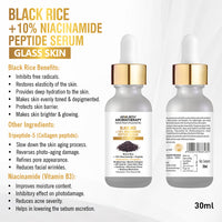 Black Rice Serum for Clear Glass Skin with Black Rice, Niacinamide & Peptide Reduces Blemishes, Boost Collagen & Even Complexion for Men/Women 30ml