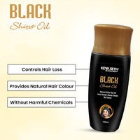 Black Shine Oil, Natural Hair Color for Gray & White Hair with Essential Oil & Herbs Extract for Men & Women- Ammonia Free, Hydrogen Peroxide Free - Keya Seth Aromatherapy