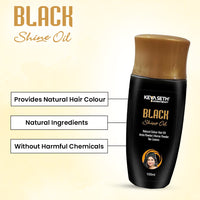 Black Shine Oil-Natural Hair Colour Gel-Based Dye for Grey Coverage, Men & Women - Keya Seth Aromatherapy