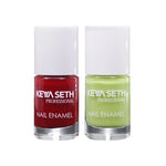 Crimson + Mint Green Long Wear Nail Enamel Enriched with Vitamin E & Argan Oil, Nail Polish, Nail Care, Keya Seth Aromatherapy