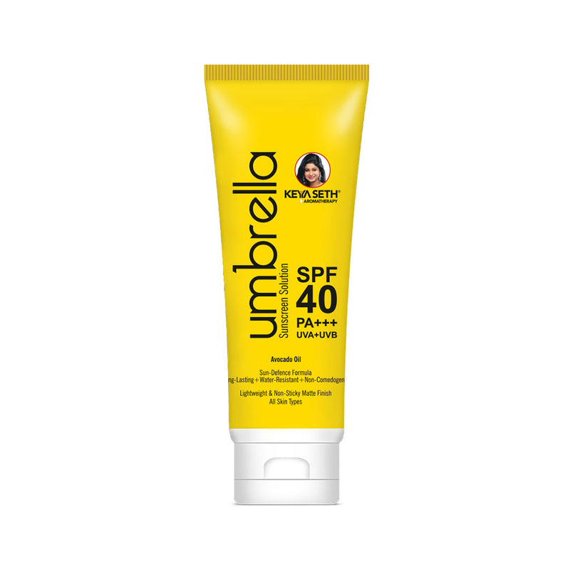 Umbrella Sunscreen Solution SPF 40, Broad Spectrum Protection, No White Cast, Lightweight Matte Finish with Avocado 100ml