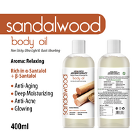 Sandalwood Body Oil - Anti-Ageing, Anti-Acne, Deep Moisturising For Glowing Skin; Non-Sticky, Quick-Absorbing - Keya Seth Aromatherapy