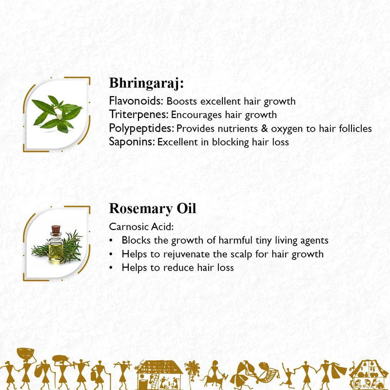 Tribal Essence Hair Growth Oil,Adivasi Herbal Hair Oil,Bhringraj, Amla, Methi, Rosemary Essential Oil, Bramhi, Nagarmotha, Jatamanshi, Lemongrass Essential Oil, Reduces Dandruff for Men & Women - Keya Seth Aromatherapy