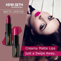 Bright Fuchsia Shade Matte Lipstick - 02 - Keya Seth Aromatherapy