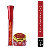 100% Natural Aromatic Liquid & Dust Red Sindoor 1Pcs Combo with Floral Pigments - Keya Seth Aromatherapy