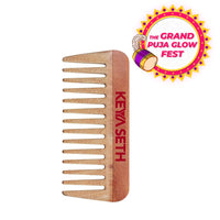 Neem Wooden Comb Wide Tooth for Hair Growth for Men & Women All Purpose Small Size. - Keya Seth Aromatherapy