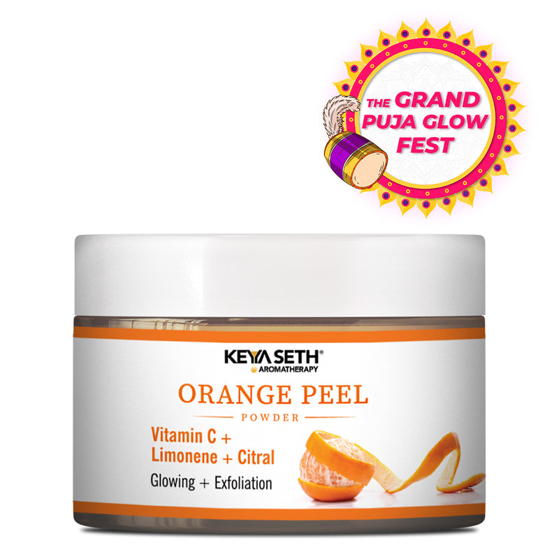 Orange Peel Powder Vitamin C Face Pack for Women & Men, Glowing Skin Exfoliation - Keya Seth Aromatherapy