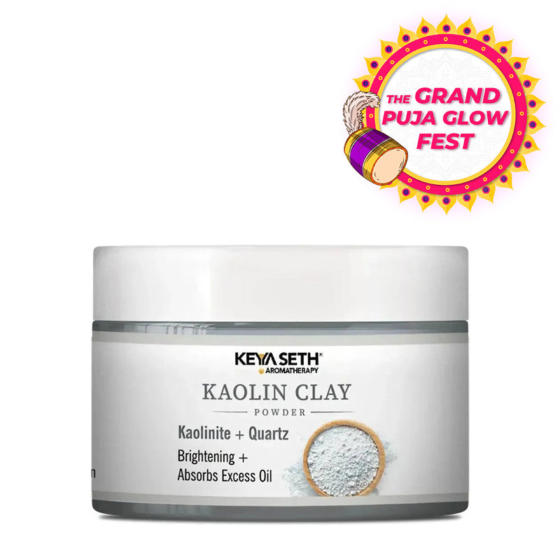 Kaolin Clay Powder Face Pack For Women & Men, Brightening + Absorbs Excess Oil - Keya Seth Aromatherapy
