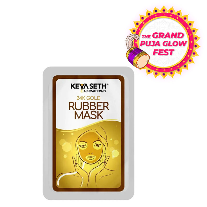 24K Gold Rubber Facial Mask for Brightening & Whitening Enriched with Aloe Vera & Chamomile Extract - Keya Seth Aromatherapy