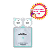 Hibiscus Replenishing Hydra 3-In-1 Facial Sheet Mask, Cleanser + Mask + Overnight Serum, Enriched with Hyaluronic Acid & Vitamin E - Keya Seth Aromatherapy