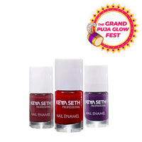 Crimson + Wine N Dine + Grape Love Long Wear Nail Enamel Enriched with Vitamin E & Argan oil - Keya Seth Aromatherapy