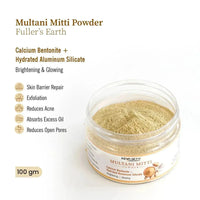 Multani Mitti Powder Face Pack for Women & Men Brightening + Glowing Skin - Keya Seth Aromatherapy