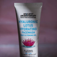 Hyaluronic Lotus Hydrating Facewash, 2 % Pentavitin + Natural Glucoside Foaming, NMFs + Lipids, Skin Barrier Repair, Gentle SLS Free - Keya Seth Aromatherapy