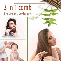 3-in-1 Neem Wooden Comb Small Size - Keya Seth Aromatherapy