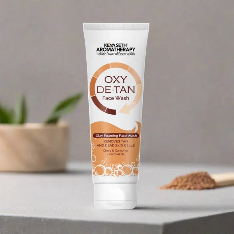 Oxy De Tan Clay Foaming Facewash Hydration & Moisturizing Infused with Clove & Camphor oil I Removes Tan & Dead Skin Cells SLS & Paraben Free 100ml, Face Wash, Facial Cleansers, Keya Seth Aromatherapy