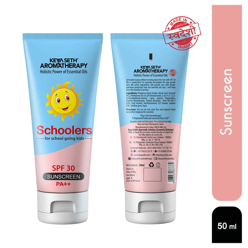 Schoolers Sunscreen SPF 30 PA++ for Kids Mineral Based Lotion -Paraben & Sulfate Free