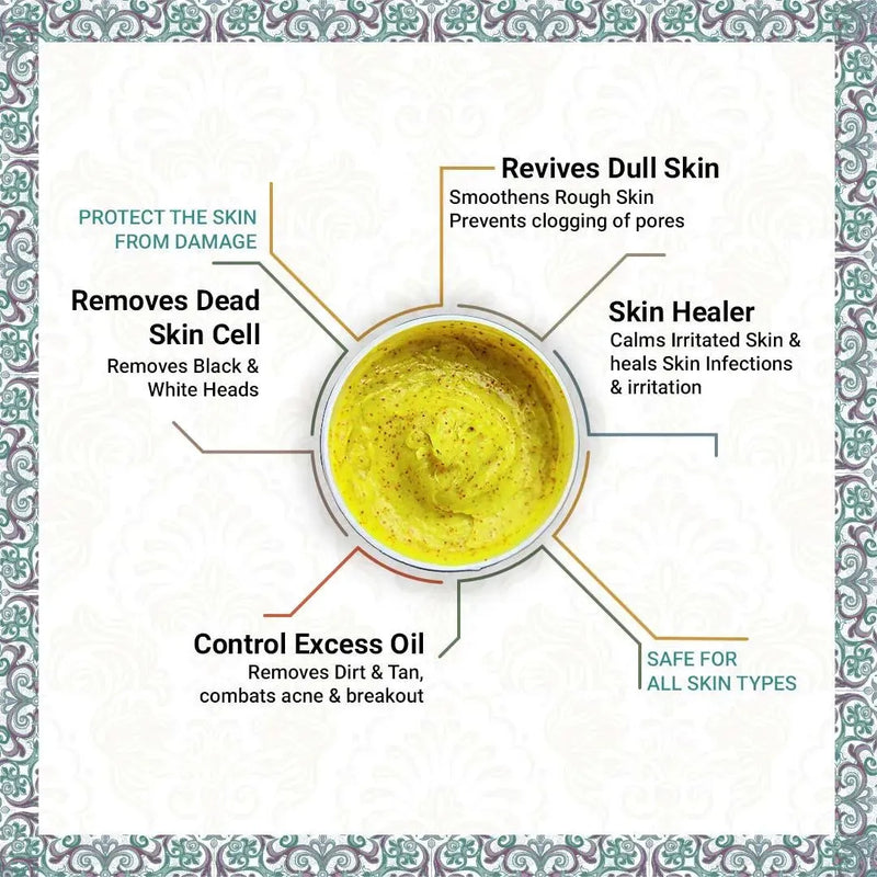 Shahi Ubtan Scrub, Natural Exfoliation Orange Peel, Apricot Seed & Turmeric Protection, Tan Removal, Cell Renewal Glowing Face & Body, All Skin Types, Scrubs, Skin Care, Keya Seth Aromatherapy