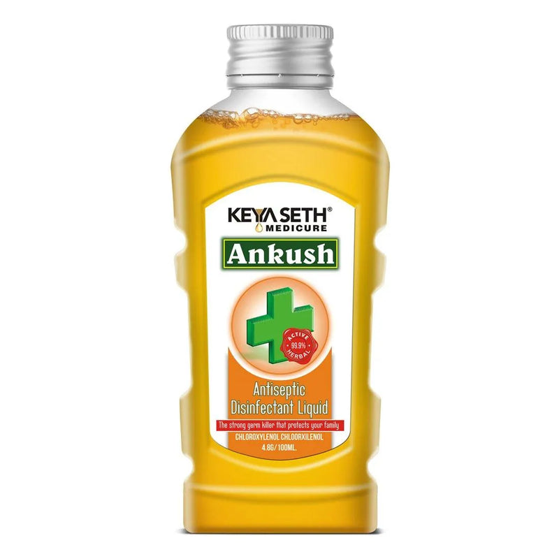 Ankush Antiseptic Disinfectant Liquid - First Aid, Medical, Multipurpose Personal Hygiene & Home Cleaner, Neem, Tulsi & Eucalyptus Essential Oil - Keya Seth Aromatherapy