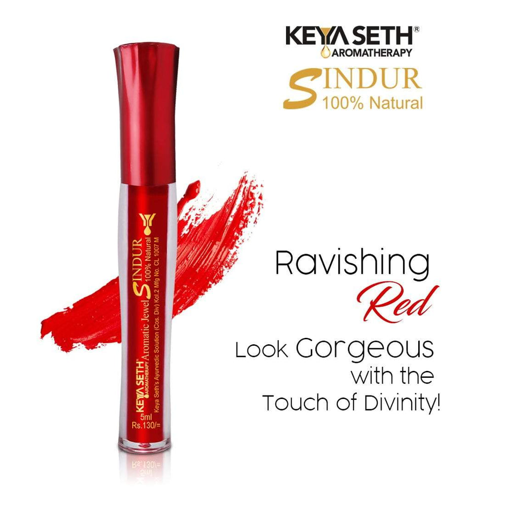 Aromatic 100% Natural Liquid Sindoor (Red) - Long lasting & Waterproof with Floral Pigment