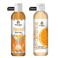 Complete Winter Care Combo with Orange Body Wash 200ml + Skin Defence Orange Face & Body Moisturizer 200ml - Keya Seth Aromatherapy