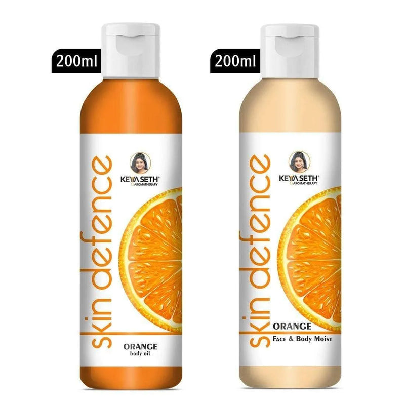 Complete Winter Skin Care Combo Enriched with Vitamin C, Skin Defence Orange Body oil 200ml + Orange Face & Body Moisturizer 200ml