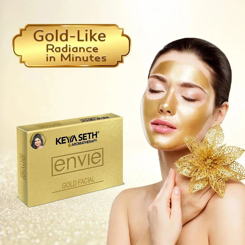 Envie Gold Facial Kit- White & Bright, Instant Radiance Shine & Youthful Glow for Women All Skin Types