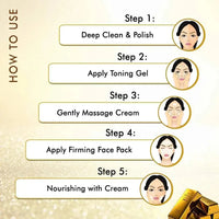 Envie Gold Facial Kit- White & Bright, Instant Radiance Shine & Youthful Glow for Women All Skin Types