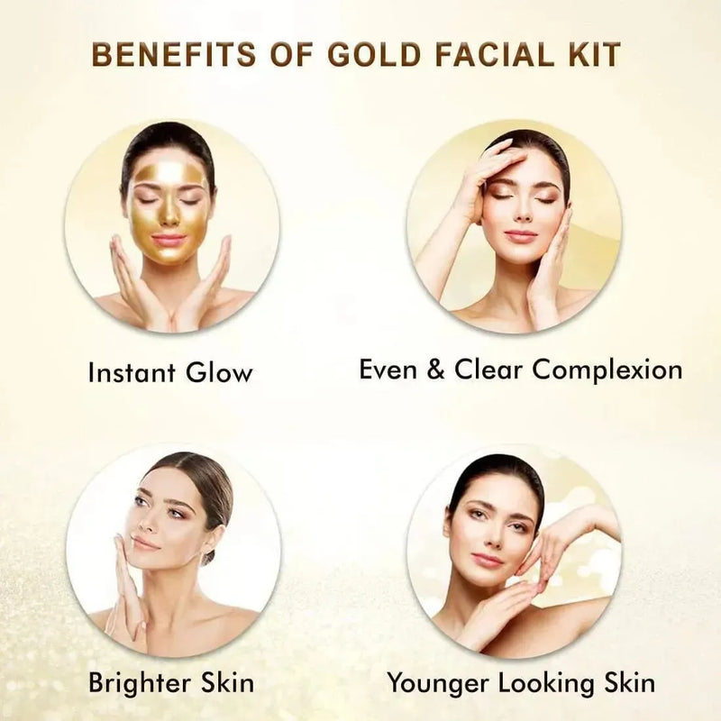 Envie Gold Facial Kit- White & Bright, Instant Radiance Shine & Youthful Glow for Women All Skin Types